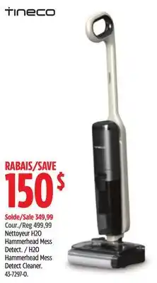 Canadian Tire Tineco H2O Hammerhead Mess Detect Cleaner offer