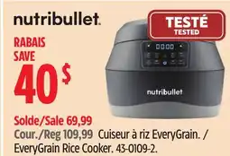 Canadian Tire Nutribullet EveryGrain Rice Cooker offer