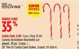 Canadian Tire For Living 28˝ Pre-Lit Candy Cane Stakes offer