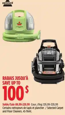 Canadian Tire Bissell Selected Carpet and Floor Cleaners offer