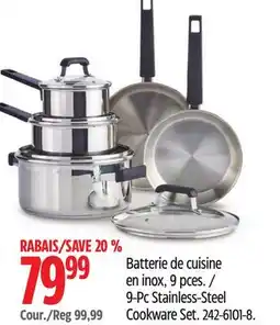 Canadian Tire 9-Pc Stainless-Steel Cookware Set offer
