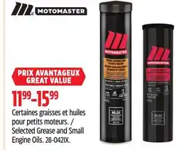 Canadian Tire MotoMaster Selected Grease and Small Engine Oils offer