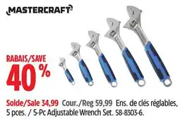 Canadian Tire Mastercraft 5-Pc Adjustable Wrench Set offer