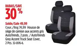 Canadian Tire AutoTrends Grey Accent Truck Seat Cover, 2 Pcs offer