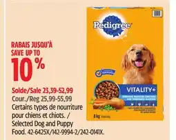 Canadian Tire Pedigree Selected Dog and Puppy Food offer