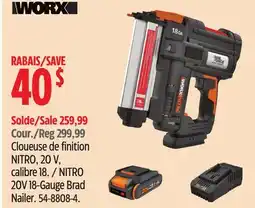 Canadian Tire WORX NITRO 20V 18-Gauge Brad Nailer offer