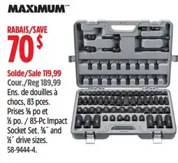 Canadian Tire MAXIMUM 83-Pc Impact Socket Set offer