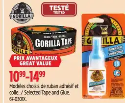 Canadian Tire Gorilla Selected Tape and Glue offer