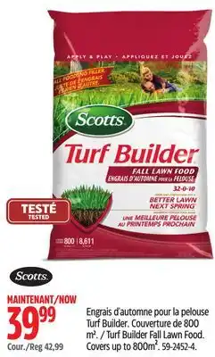 Canadian Tire Scotts Turf Builder Fall Lawn Food. Covers up to 800m² offer