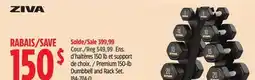 Canadian Tire ZIVA Premium 150-lb Dumbbell and Rack Set offer