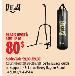 Canadian Tire Everlast Selected Heavy Bags or Stand offer