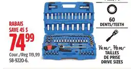 Canadian Tire Mastercraft Socket Set, 128-pc, SAE / Metric, CRV, Nickel-Chrome Plating offer