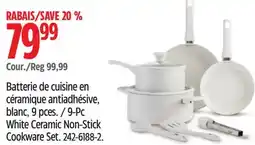 Canadian Tire Master Chef 9-Pc White Ceramic Non-Stick Cookware Set offer
