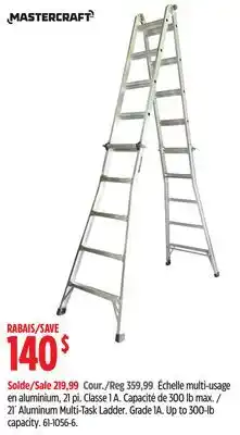 Canadian Tire Mastercraft 21´ Aluminum Multi-Task Ladder offer