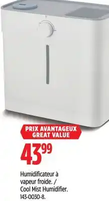 Canadian Tire For Living Cool Mist Humidifier offer
