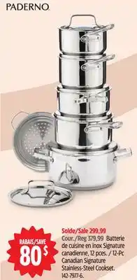Canadian Tire 12-Pc Canadian Signature Stainless-Steel Cookset offer