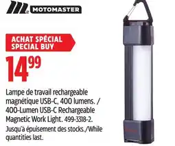 Canadian Tire MOTOMASTER 400-Lumen USB-C Rechargeable Magnetic Work Light offer