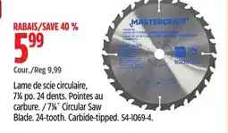Canadian Tire Mastercraft 71⁄4˝ Circular Saw Blade offer