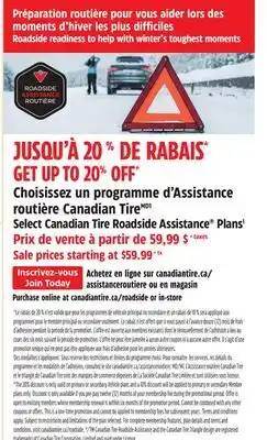 Canadian Tire Select Canadian Tire Roadside Assistance Plans offer