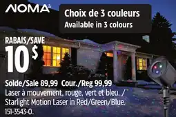 Canadian Tire NOMA Starlight Motion Laser in Red/Green/Blue offer