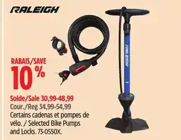 Canadian Tire Raleigh Selected Bike Pumps and Locks offer