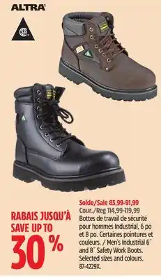 Canadian Tire Altra Men's Industrial 6˝ and 8˝ Safety Work Boots offer
