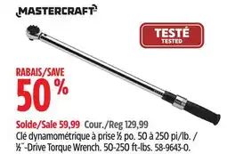 Canadian Tire Mastercraft 1⁄2˝-Drive Torque Wrench offer