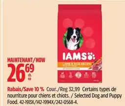 Canadian Tire IAMS Selected Dog and Puppy Food offer