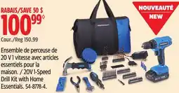 Canadian Tire Mastercraft 20V 1-Speed Drill Kit with Home Essentials offer