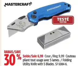Canadian Tire Mastercraft Folding Utility Knife with 5 Blades offer