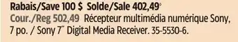 Canadian Tire Sony 7˝ Digital Media Receiver offer