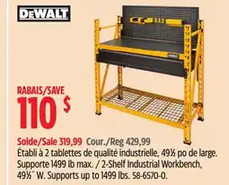 Canadian Tire Dewalt 2-Shelf Industrial Workbench, 491β2Λ W offer
