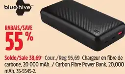 Canadian Tire Bluehive Carbon Fibre Power Bank, 20,000 mAh offer