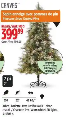 Canadian Tire Canvas Charlotte Tree. Warm white LED lights offer