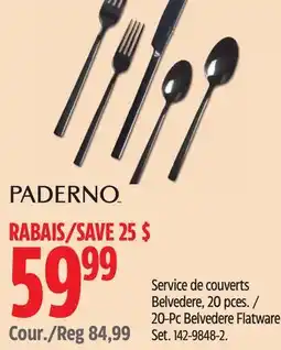 Canadian Tire Paderno 20-Pc Belvedere Flatware Set offer