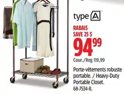 Canadian Tire type A Heavy-Duty Portable Closet offer