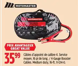 Canadian Tire Motomaster 4-Gauge Booster Cables offer