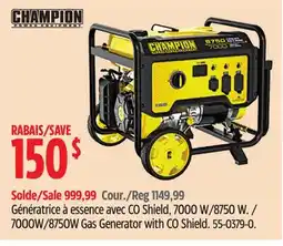 Canadian Tire CHAMPION 7000W/8750W Gas Generator with CO Shield offer