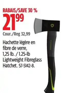 Canadian Tire Yardworks 1.25-lb Lightweight Fibreglass Hatchet offer