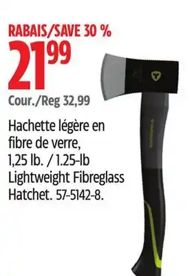 Canadian Tire Yardworks 1.25-lb Lightweight Fibreglass Hatchet offer