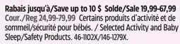 Canadian Tire Regalo Selected Activity and Baby Sleep/Safety Products offer