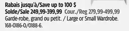 Canadian Tire Canvas Large or Small Wardrobe offer