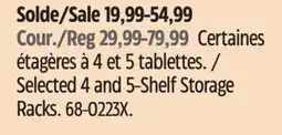 Canadian Tire Selected 4 and 5-Shelf Storage Racks offer