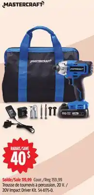 Canadian Tire Mastercraft 20V Impact Driver Kit offer