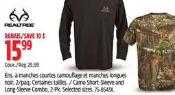 Canadian Tire Realtree Short-Sleeve and Long-Sleeve Combo, 2-Pk offer