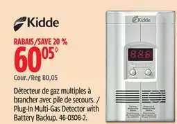 Canadian Tire Kidde Plug-In Multi-Gas Detector with Battery Backup offer