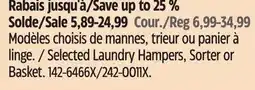 Canadian Tire Selected Laundry Hampers, Sorter or Basket offer