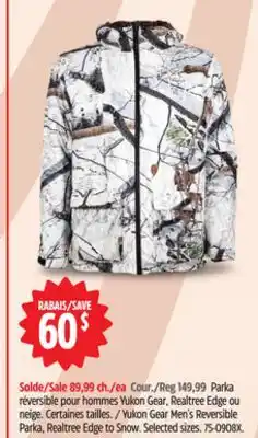 Canadian Tire Yukon Gear Men's Reversible Parka, Realtree Edge to Snow offer