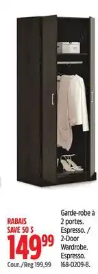 Canadian Tire Sauder 2-Door Wardrobe offer