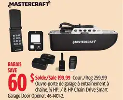 Canadian Tire Mastercraft 1⁄2-HP Chain-Drive Smart Garage Door Opener offer